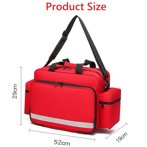 First Aid Bag Empty, Portable Medical Supplies Bag, Nurse Bag with Handle and Shoulder Strap Emergen