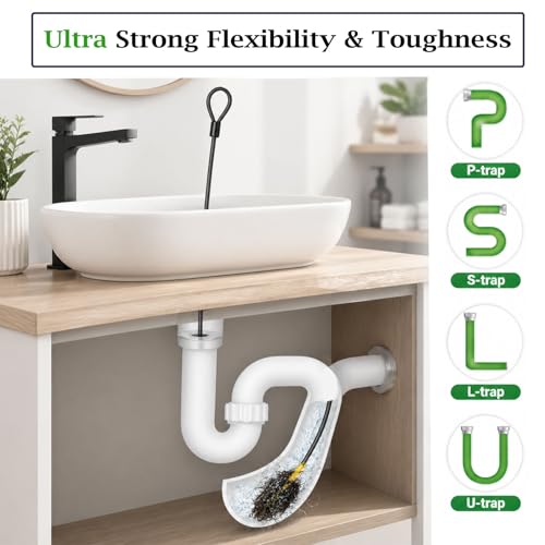 Serpent de débouchage flexible 86cm pour canalisation évier et douche - 6