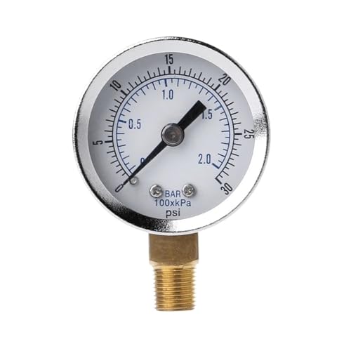 庭のホース散水メーター 1/8インチ NPT オスネジ 0-30PSI コンパクト圧力計 ボトムマウント 1.5インチ面