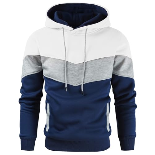 Gesean Men's Novelty Hoodie Pullover Casual Sweatshirt Blue XX-Large
