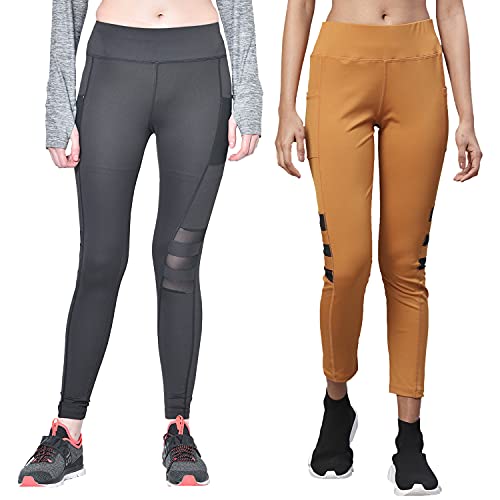 Image of CHKOKKO Women's High Rise Yoga Track Pants Stretchable Sports Tight