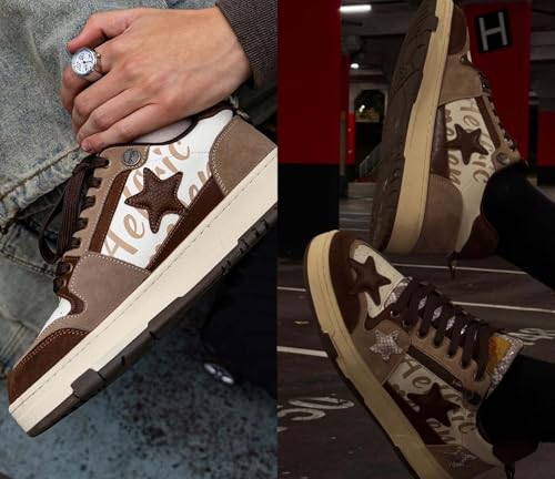 Aelfric Eden Sneakers Color Blocking Patchwork Skate Shoes Platform Leather Lace-up Sneakers Casual Comfy Walking Shoes3