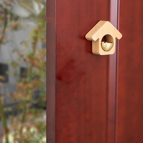 Campainha de porta antiga com tom claro alto - Campainha magnética de madeira, perfeita para decoraç