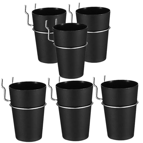Cabilock Pegboard Cups Hooks Organizer Set 6 Pack 1 Inch Ringed Storage Baskets for Tools Parts and Hardware
