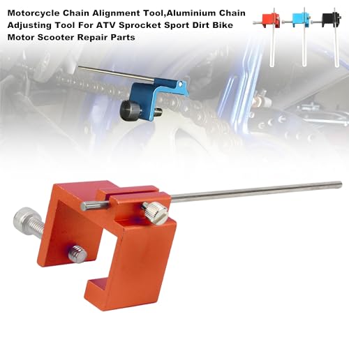 Image of Motorcycle Chain Alignment Tool,Aluminium Chain Adjusting Tool For ATV Sprocket Sport Dirt Bike Motor Scooter Repair Parts-Red