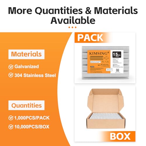 China-top Silver C-Ring-Stapler, 15 Gauge 3/4 Zoll, Silber, 1000 Stück/Pack, für Matratze, Autositz, Sofa, Zäune, Haustierkäfig, Drahtkäfige, Federmatratzen