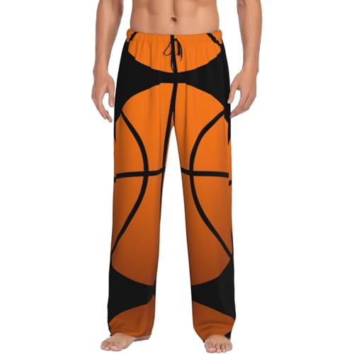 Basketball Print Men Relaxation Pajama Pants Soft Lightweight Lounge Bottoms With Drawstring Pants