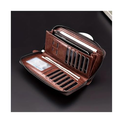 wallet Men's Long Zipper Wallet High Mass Pu Leather Wallet Men Blocking Business Clutch Bag Credit Card Holder Purse Fit For MAN Portable(No LOGO black)2