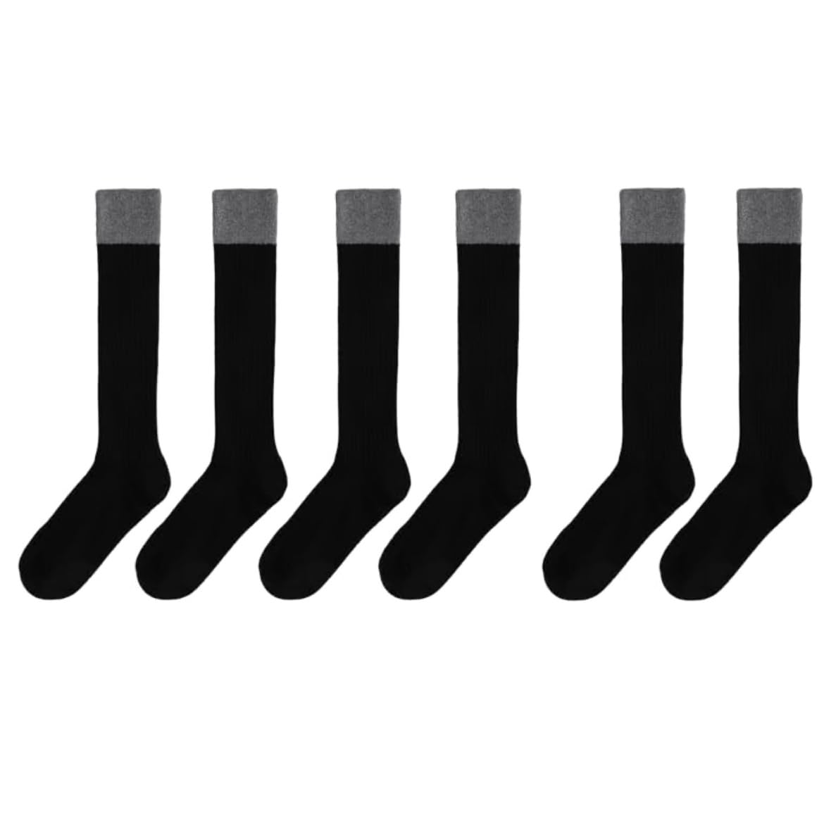 Fadcaer 3 Piezas Calcetines Altos Niña, Calcetines Altos Mujer Calcetines Largos Deporte Niña Calcetines Hasta la Rodilla Calcetines Mujer Algodón Caliente Calcetines Cosplay Medias Altas