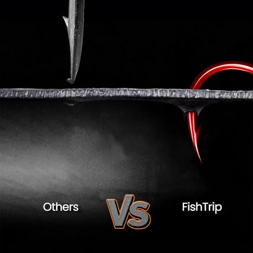 100pcs Baitholder Fishing Hooks, Double Barbed Long Shank Offset Bait Holder Fish Hook for Fishing Rigs Freshwater Saltwater Red #8-6/0 - Image 5