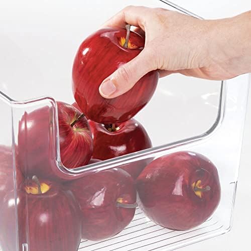 mDesign Set of 4 Storage Trays  Open Top Kitchen Tray for Food Storage Made of Plastic  Ideal in The Kitchen Cupboards or as Fridge Boxes  25.4 cm x 25.4 cm x 19.7 cm  Clear