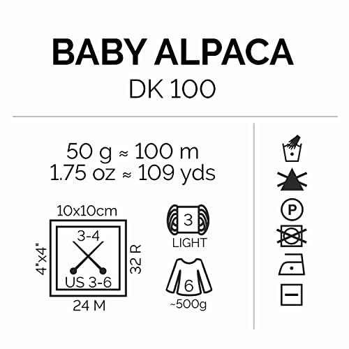 Cavayoma 100% Baby Alpaca Yarn Light Worsted In 35+ Colors (Itch-Free) #3 Dk Weight Yarn For Knitting & Crocheting Set Of 6 Skeins (300G, 10,5Oz) Hand Selected Quality From Peru - Oxford Blue (Plain) #TOP2