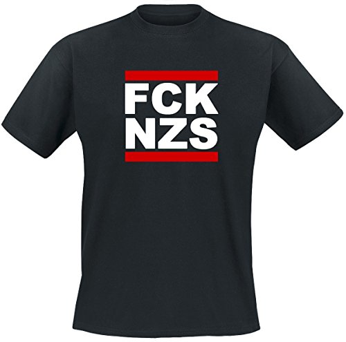 FCK NZS - Fuck Nazis - T-Shirt Farbe: Schwarz Größe: XL