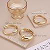 WAINIS 3Pcs Chunky Gold Bangle Bracelets for Women Trendy Wide Wrist Cuff Bracelets Stack Statement Bangle Fashion Gift #3