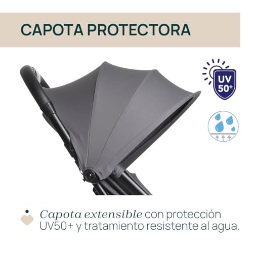 Miniatura 4 de Chicco Urbino Silla de Paseo, Desde nascimiento hasta 22 Kg, Carrito Bebé, Plegado automatico con una sola mano, Compacto y Ligero, Capota con Protección UV50+, Respaldo Ajustable y Reclinable, Gris