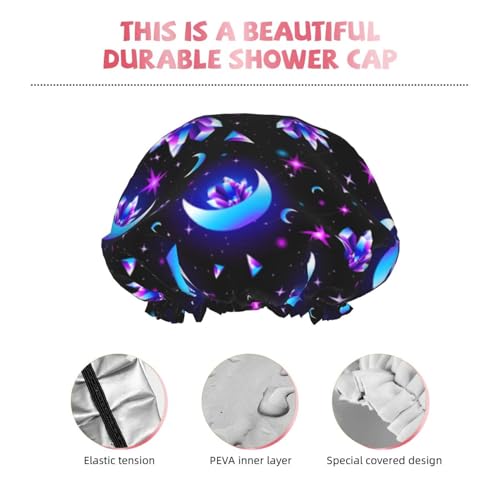 Bonnet de douche imperméable et réutilisable double couche pour protéger les cheveux longs