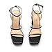 DREAM PAIRS Women's Platform Strappy Heels Open Toe Ankle Strap Square Party Sandals Y2K Dress Shoes,Size 7.5,Black,SDHS2346W