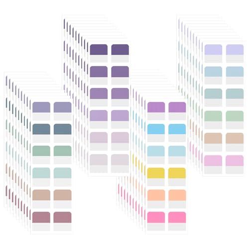 QGGTQG Page Markers, 480 Count, 3x3 inches, White, Yellow