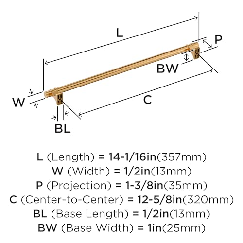 Image of Amerock Davenport 12-5 /8 inch (320mm) Center-to-Center Champagne Bronze Cabinet Pull, BP36698CZ