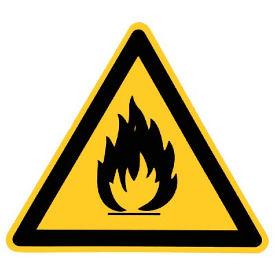 " Warnung vor feuergefährlichen Stoffen " Warnzeichen - Warnschilder Folie selbstklebend 200 mm Cover