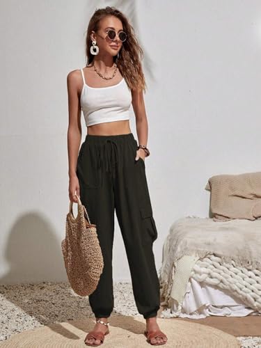 GUOLEZEEV High Waisted Jogger Pants Loose Hiking Joggers for Women Casual Lightweight Tapered Cargo Pants with Pockets4