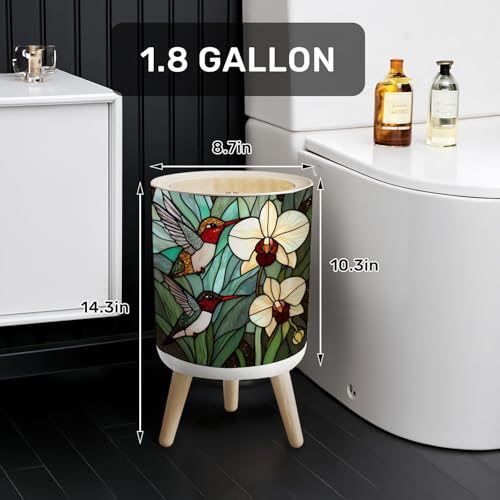 Caneca de basura redonda con tapa press-top 7L miniatura 2