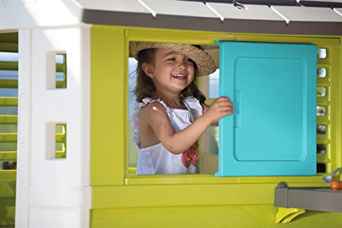 41Ls33WofXL Smoby - Maison Pretty + Cuisine d'Eté - Cabane de Jardin Enfant - 2 Fenêtres avec Persiennes + 17 Accessoires - 810711