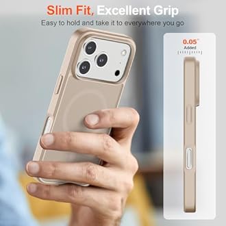SUPFINE Magnetic for iPhone 17 Pro Case (Compatible with MagSafe)(Military Grade Drop Protection) Translucent Matte Shockproof with Anti-Fingerprint Phone Cover 2025,Desert Gold