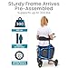Vive 3 Wheel Walker with Seat - Tri Rollator Walker for Seniors and Adults - Lightweight and Foldable, with Seat, Brakes and Wheels - Narrow for Tight Spaces and Small Doorways - All Terrain