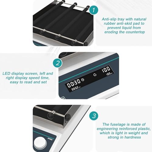Digital Orbital Shaker Mixer OS-20Pro, 40-200 RPM Adjustable Speed, LED Display, Timed & Continuous Modes, Lab Equipment for Mixing & Rotating Samples