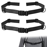 Thinp 2 Pcs Backpack Chest Strap - Adjustable Heavy Duty Nylon Sternum Belt with Quick Release Buckle & Slide Lock Ideal for Hiking School and Travel Ensures Secure Fit (Black)