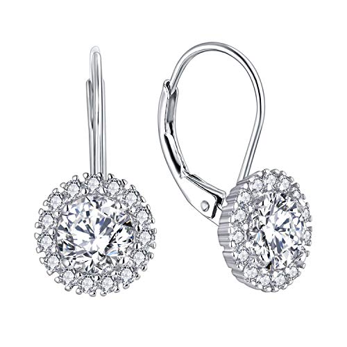 Material der Ohrringe: 925 Sterlingsilber, mit rhodiniertem AAA-Zirkonia