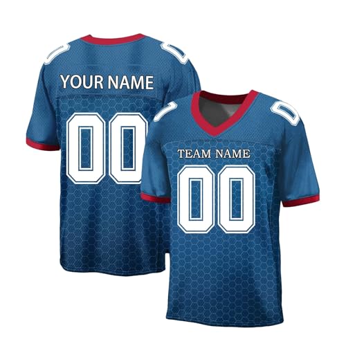 Mens Rugby Shirts Personalized Rugby Jersey for Boys Women Custom American Football Jerseys with Name Number Team Logo Navy
