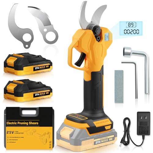 Image of Cordless Pruning Shears, 2 Inch Opening Electric Shears,2x2.0Ah Battery