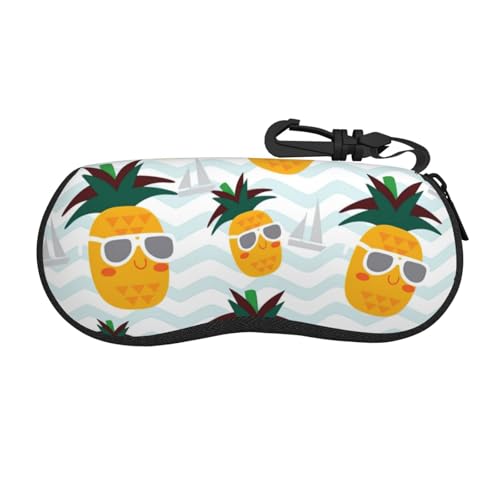 SHuWeiD Bonita funda de gafas de ojo ultraligera con diseño de piña, flexible, se adapta a la mayoría de gafas, joyas, bolsa de cosméticos, color negro, talla única, Negro, One Size