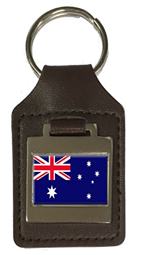 Porte-clés en cuir gravé drapeau Australie pour personnaliser vos clés de voiture au quotidien