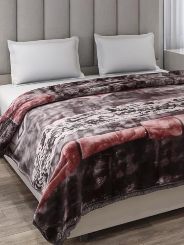 Image of Monte Carlo Double Bed Heavy Winter Blanket Moon Valley 2 Ply Box Pack 870 GSM | 4.5 KG, (240x220 CM), Coffee Brown