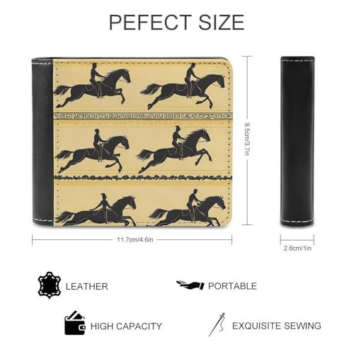 Horses Galloping Traditional Pattern Fashion Bifold Wallets for Men Women Slim & Thin Credit Card Holder Wallet Purse2