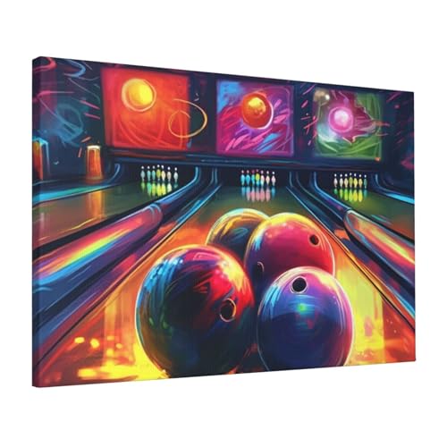 Toile HD boules de bowling 40,6 x 61 cm pour rompre la monotonie d'un salon