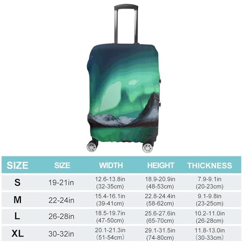 Aurora Borealis Luggage Cover Travel Suitcase Covers for Luggage Elastic Carry on Luggage Covers for Suitcase Tsa Approved Washable Luggage Sleeve Protector Fits 18-32 Inch L2
