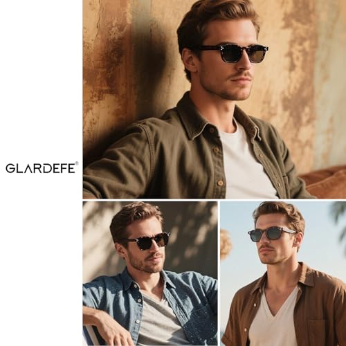 Square Sunglasses for Men Women - Retro Chunky Rectangle Frame Sun Glasses Classic Vintage Shades2