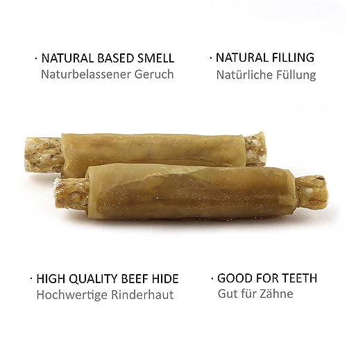 DOGBOSS 100% Natur gefüllte Kaurollen in verschiedenen Größen und Geschmack (5er Hähnchen 17 cm)