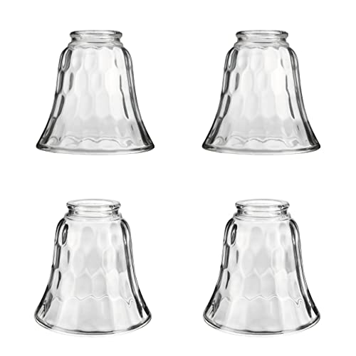 Image of Aspen Creative 23041-4A Contemporary Clear & Hammered Ceiling Fan Glass Shade.2-1 /8 inchFitter.Size:4-3 /4 inchD x 4-3 /4 inchH.4Pcs /Pack