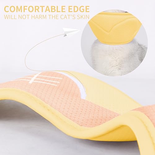 Image of Soft Cat Recovery Collar, Adjustable Cone After Surgery for Kittens, Yellow, M