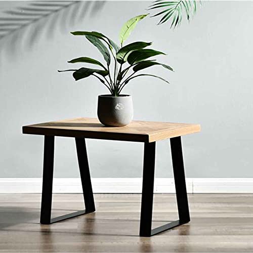 16 inch Metal Bench Legs Trapezoid Metal Dining Table Legs, Heavy Duty Metal Hairpin Legs for Office Furniture Legs, Coffee Table Legs, Desk Legs, DIY (Bear Up to 300lb), Black, Set of 2