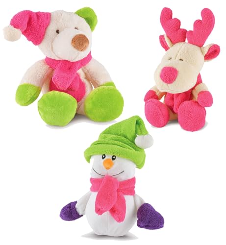 Jeffers Plush Bright Winter Pals Juguetes para Perros 3 Piezas