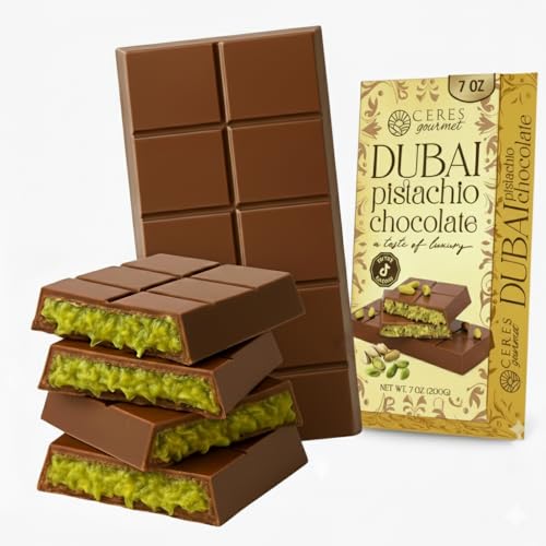 Dubai Chocolate Knafeh Pistachio Bar with Elegant Box – 7 oz, Milk Chocolate with Crispy Kunafa, Gift for Any Special Occasion
