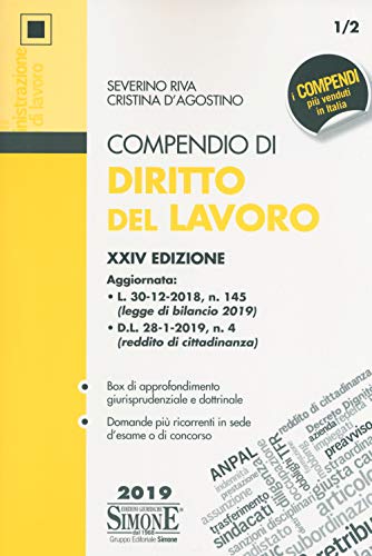 9788891419378 Compendio di diritto del lavoro