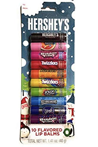 Hershey 10 Flavored Lip Balms Holiday Package