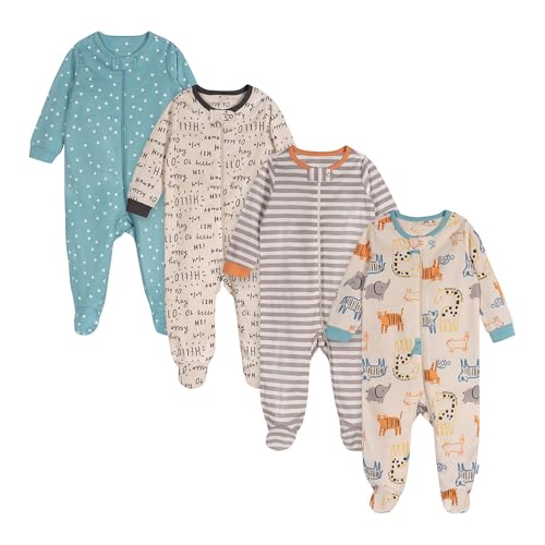 Image of ONESIES Brand Baby Boys Sleepers 4-Pack Footies and Toddler Set